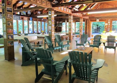 An interior image of the Boyes Lodge Dining Hall at the Wenonah Outdoor Education Centre.