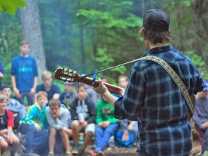Campfire song for students during school group visit to Wenonah Outdoor Education Centre in Muskoka Ontario