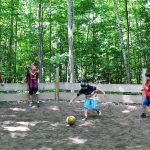 Students enjoy Gaga Ball activities during school group visit to Wenonah Outdoor Centre in Muskoka Ontario