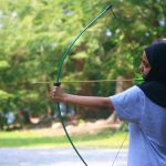 Students enjoy archery program activity during school group visit to Wenonah Outdoor Centre in Muskoka Ontario